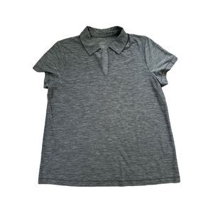J Jill Fit medium polo athletic golf shirt grey moisture wicking